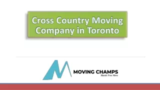 Cross Country Moving Company in Toronto