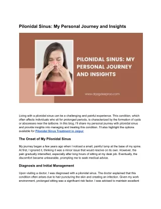 Pilonidal Sinus: My Personal Journey and Insights