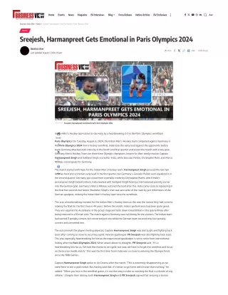 Sreejesh, Harmanpreet Gets Emotional in Paris Olympics 2024