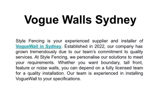 Vogue Walls Sydney
