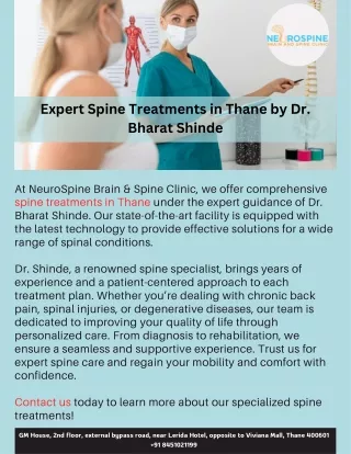 Expert Spine Treatments in Thane by Dr. Bharat Shinde