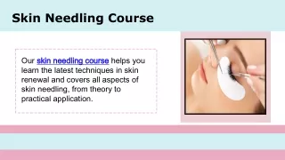 Skin Needling Course