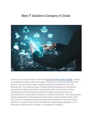 Best IT Solutions Company In Dubai
