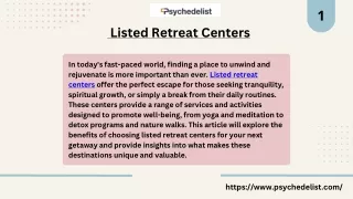 Explore the Finest Listed Retreat Centers