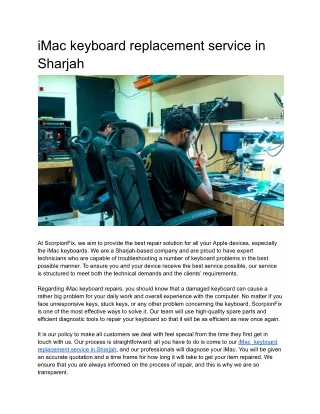 iMac keyboard replacement service in Sharjah