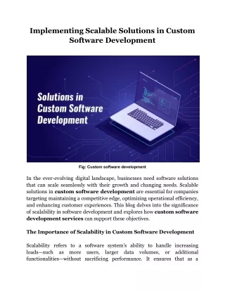Implementing Scalable Solutions in Custom Software Development