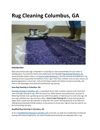 Rug Cleaning Columbus, GA