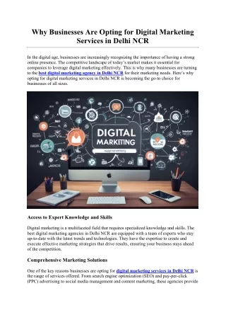 Why Businesses Are Opting for Digital Marketing Services in Delhi NCR