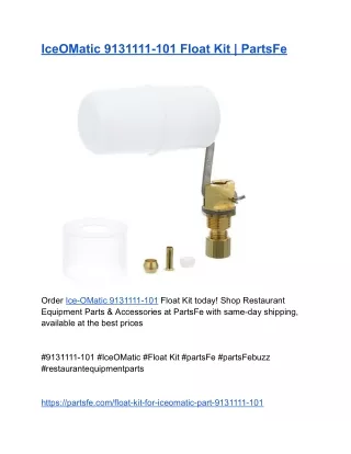 IceOMatic 9131111-101 Float Kit _ PartsFe