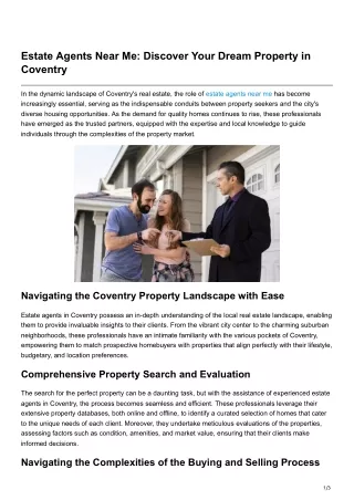 Estate Agents Near Me Discover Your Dream Property in Coventry
