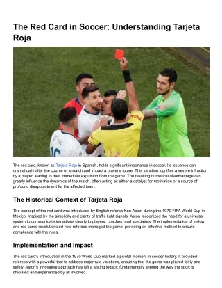 The Red Card in Soccer_ Understanding Tarjeta Roja