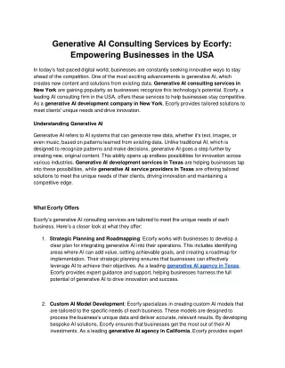 Generative AI Consulting Services by Ecorfy_ Empowering Businesses in the USA (1)