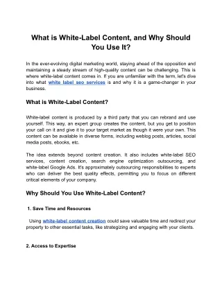 What is White-Label Content, and Why Should You Use It