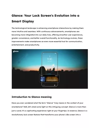 Glance_ Lock Screen Innovation by Glance Company