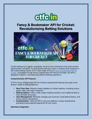 Discover Top-Notch Fancy & Bookmaker API for Cricket