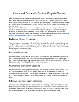 ELTIS- Learn and Grow with Spoken English Classes