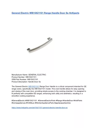 General Electric WB15X21101 Range Handle Door Ss HnKparts