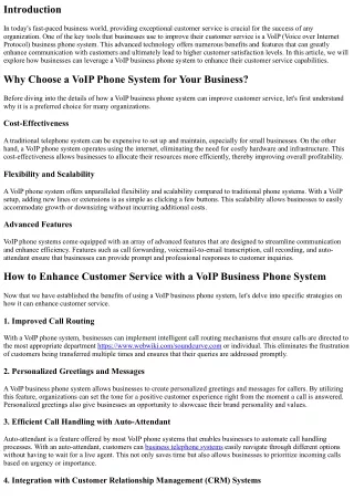 How to Enhance Customer Service with a VoIP Business Phone System