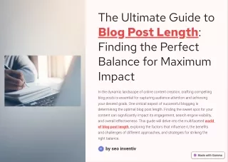 The Ultimate Guide to Blog Post Length: Finding the Perfect Balance for Maximum