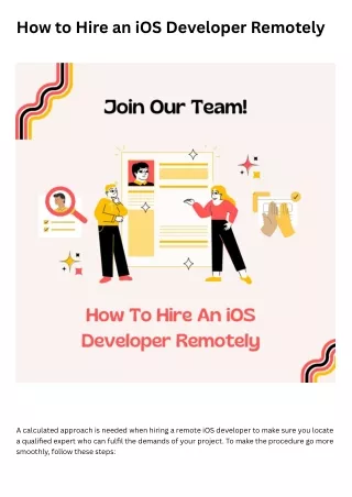 How to Employ a Remote iOS Developer