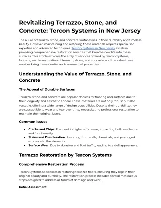 Revitalizing Terrazzo, Stone, and Concrete_ Tercon Systems in New Jersey