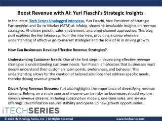 iTech Series Unplugged Interview with Yuri Fiaschi