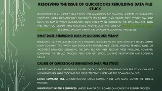 QuickBooks Rebuilding Data File Stuck: Troubleshooting Tips