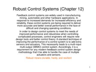 Robust Control Systems (Chapter 12)