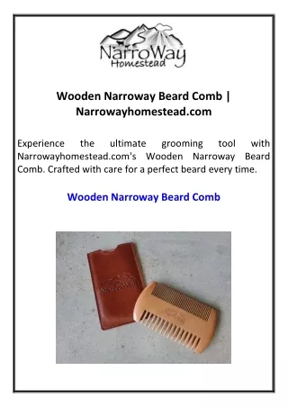 Wooden Narroway Beard Comb  Narrowayhomestead.com