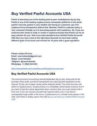 Top Place To Buy Verified Paxful Accounts USA For Sale