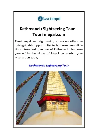 Kathmandu Sightseeing Tour  Tourinnepal.com