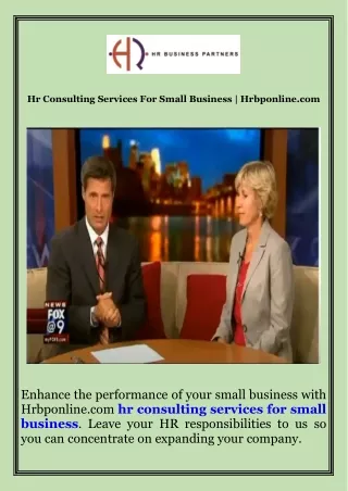 Hr Consulting Services For Small Business  Hrbponline.com