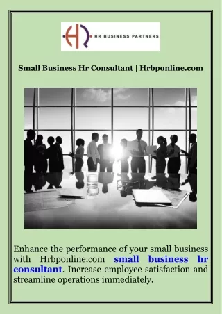 Small Business Hr Consultant  Hrbponline.com