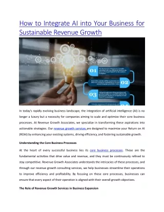 How to Integrate AI into Your Business for Sustainable Revenue Growth