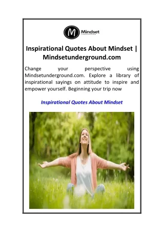 Inspirational Quotes About Mindset  Mindsetunderground.com