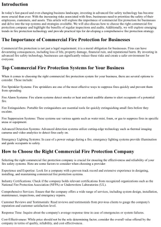 Investing in Advanced Fire Safety Technology: Why It Matters