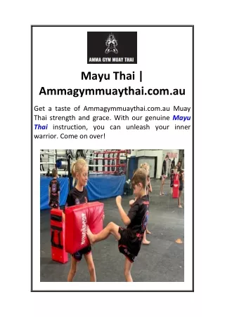 Mayu Thai  Ammagymmuaythai.com.au