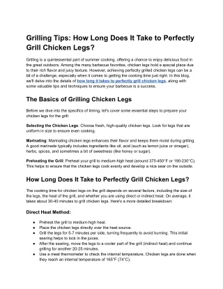 Grilling Tips_ How Long Does It Take to Perfectly Grill Chicken Legs - Google Docs