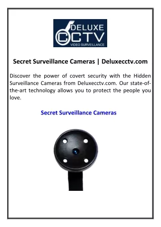 Secret Surveillance Cameras  Deluxecctv.com