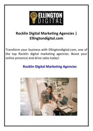 Rocklin Digital Marketing Agencies Ellingtondigital.com