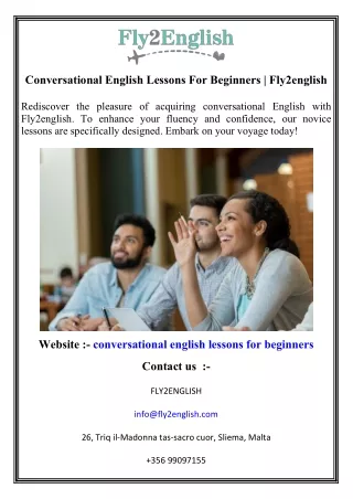 Conversational English Lessons For Beginners   Fly2english