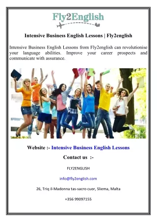 Intensive Business English Lessons   Fly2english