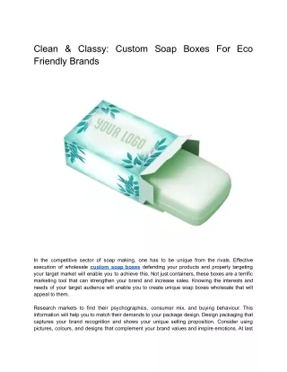 Clean & Classy_ Custom Soap Boxes For Eco Friendly Brands