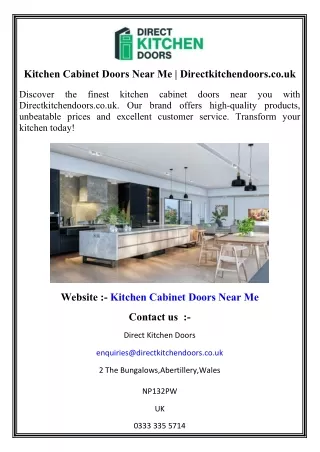 Kitchen Cabinet Doors Near Me   Directkitchendoors.co.uk