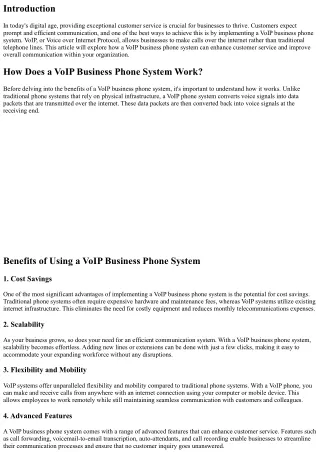 How to Enhance Customer Service with a VoIP Business Phone System