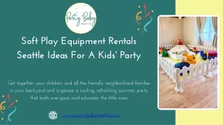 Perfect Soft Play Equipment Rental From Party Baby Seattle