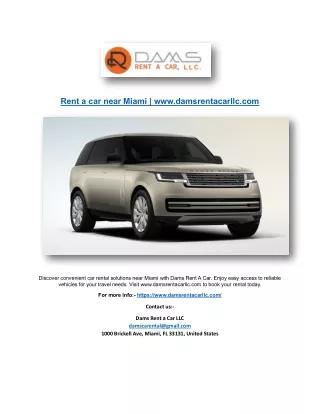 Rent a car near Miami | www.damsrentacarllc.com