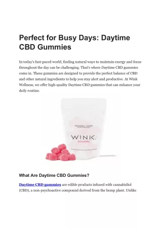 Perfect for Busy Days: Daytime  CBD Gummies