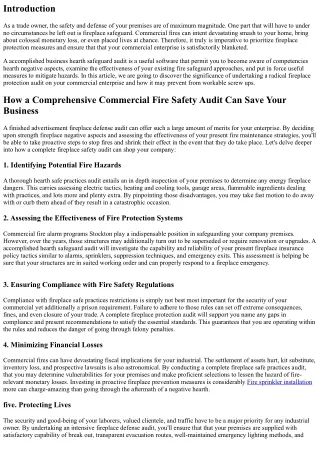 How a Comprehensive Commercial Fire Safety Audit Can Save Your Business