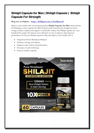 Shilajit Capsule for Men | Shilajit Capsule |  Shilajit Capsule For Strength